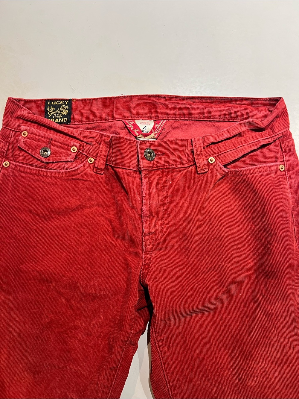 Y2K Janice Jean Red Corduroy Bootcut Pants Regular Inseam 4 / 27 Waist Boho